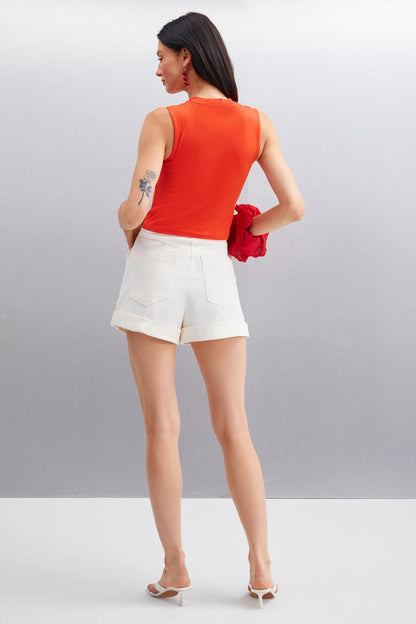 AZURA Damen Baumwoll Crop T-Shirt