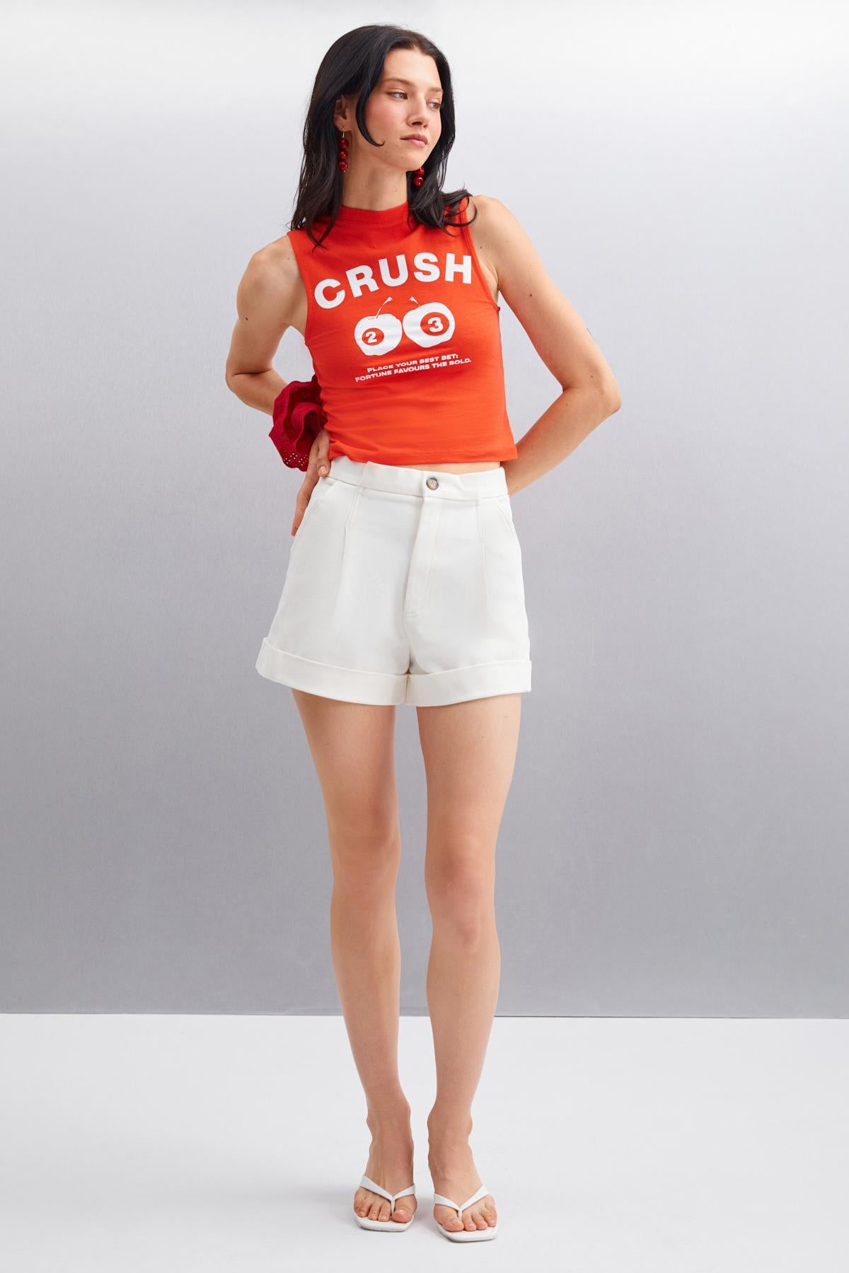 AZURA Damen Baumwoll Crop T-Shirt