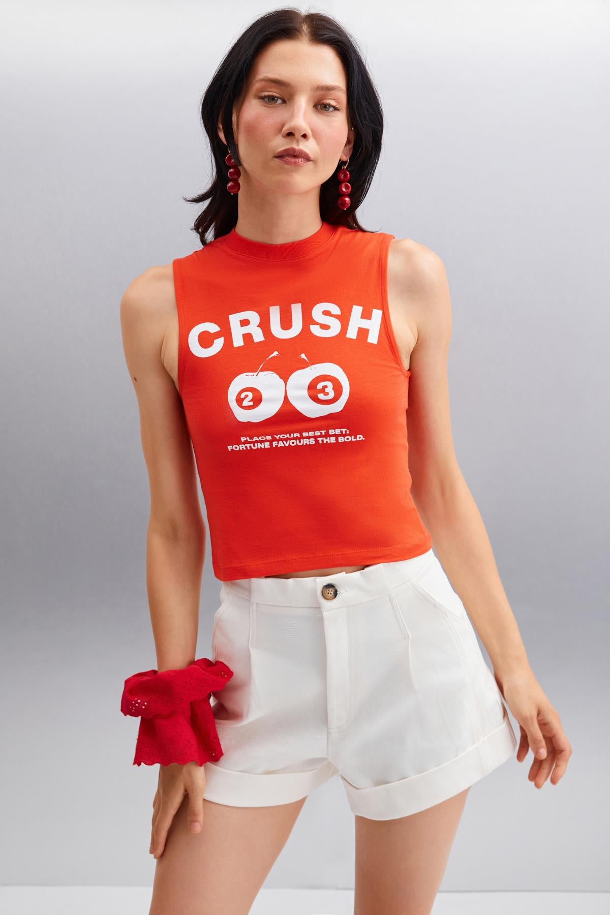AZURA Damen Baumwoll Crop T-Shirt