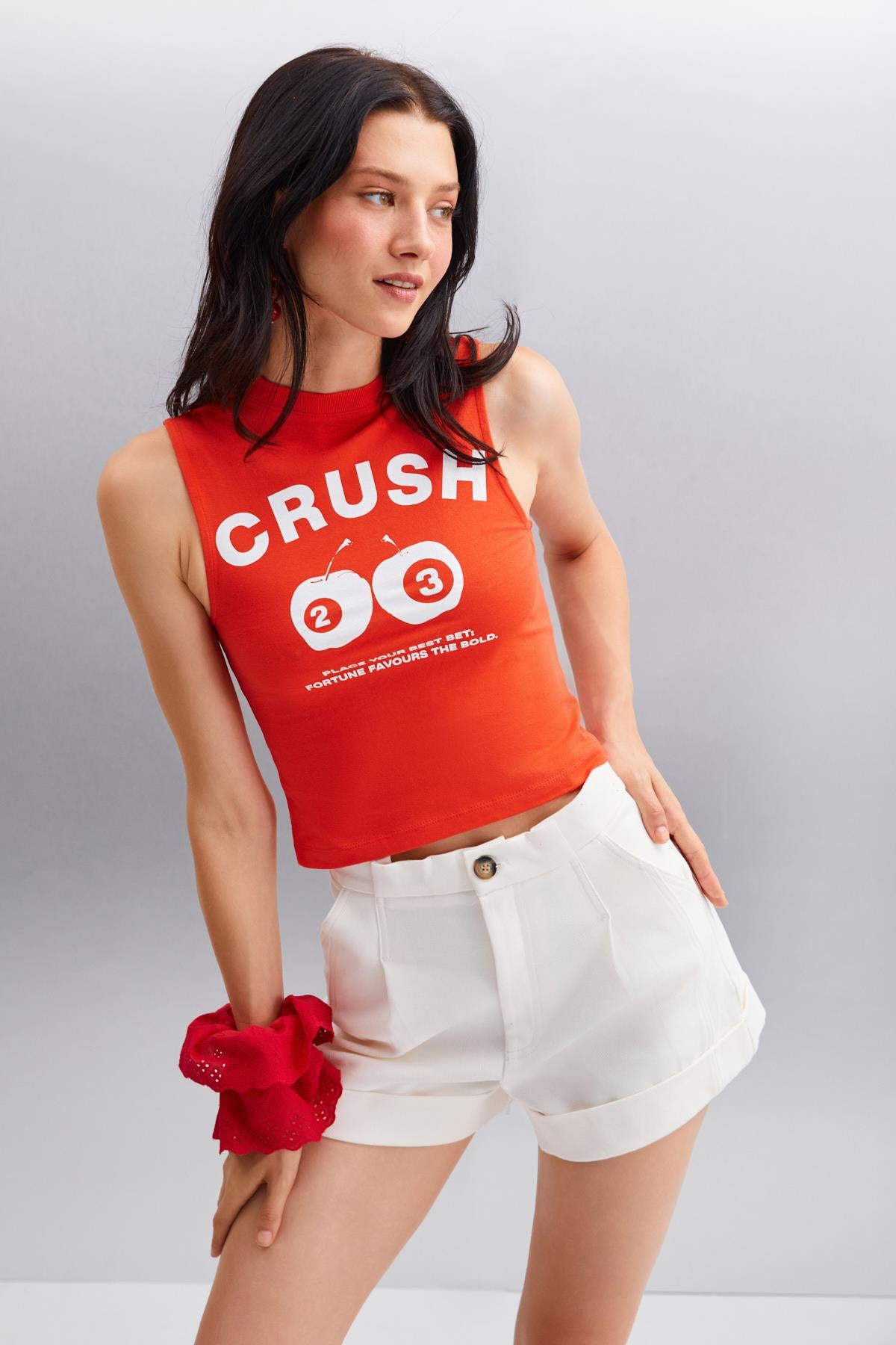 AZURA Damen Baumwoll Crop T-Shirt