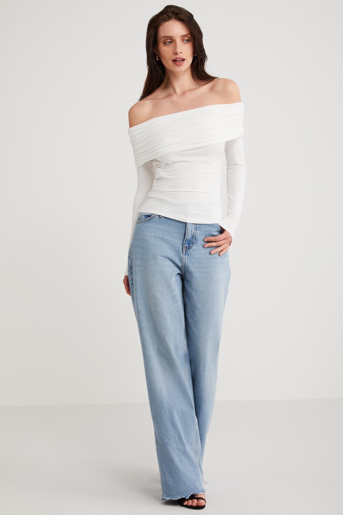 BABEL Damen Bluse mit Rüschen