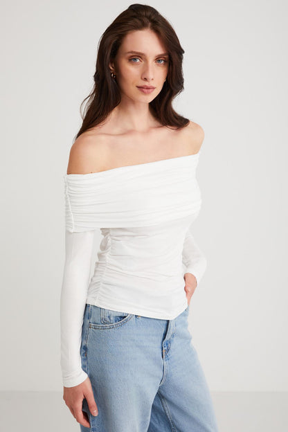 BABEL Damen Bluse mit Rüschen
