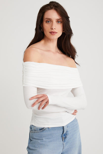 BABEL Damen Bluse mit Rüschen