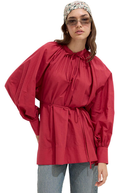 Schwarze Voile-Tunika mit Spitzendetails