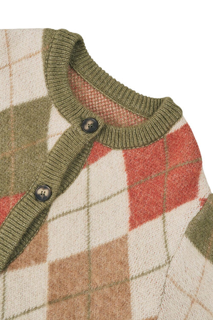 Cardigan mit Baklava-Muster, braun.
