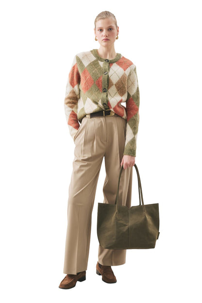 Cardigan mit Baklava-Muster, braun.