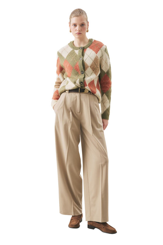 Cardigan mit Baklava-Muster, braun.