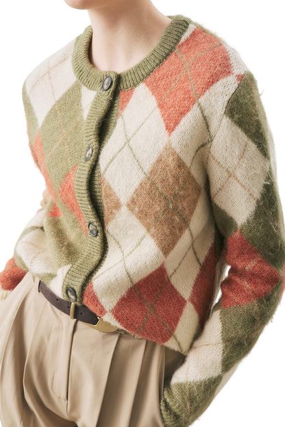 Cardigan mit Baklava-Muster, braun.