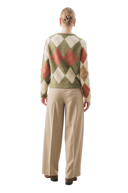 Cardigan mit Baklava-Muster, braun.