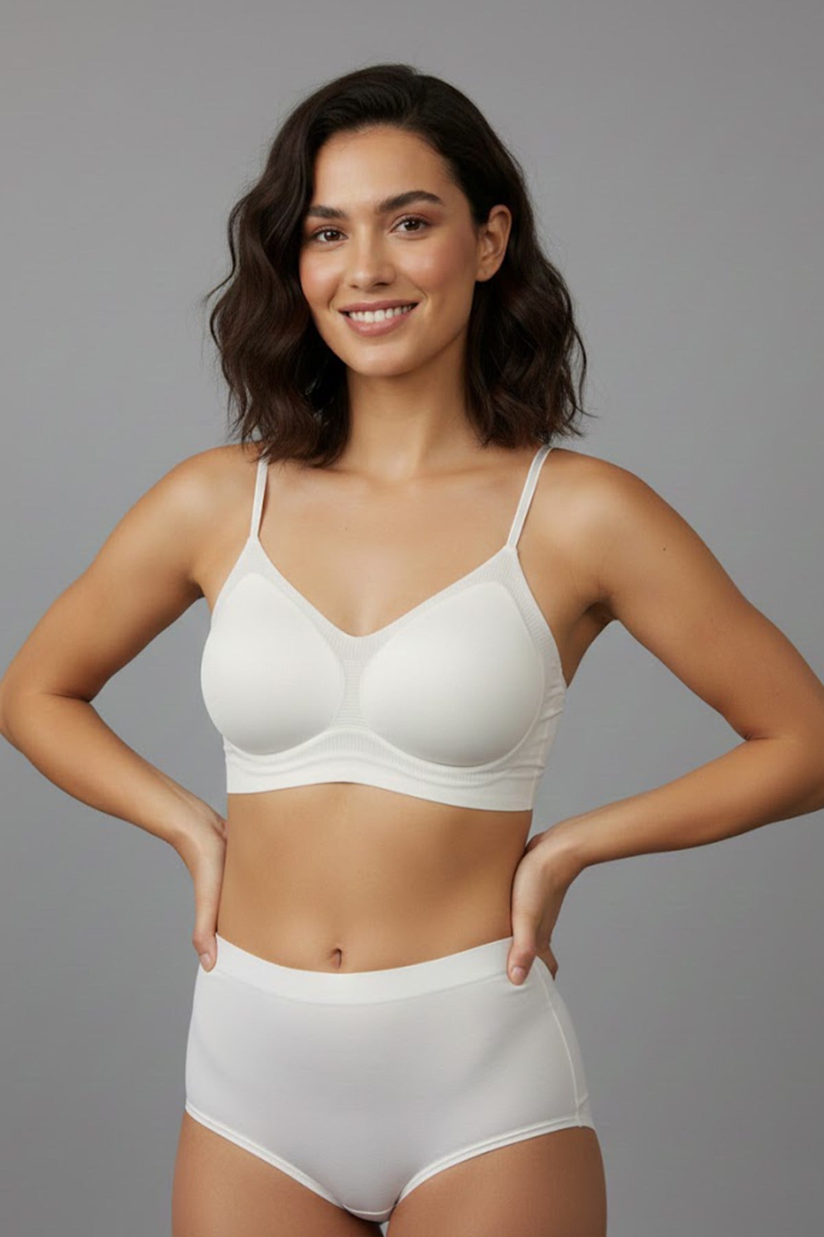 Nahtloser Laser-Träger-BH mit Polster C26235 Creme