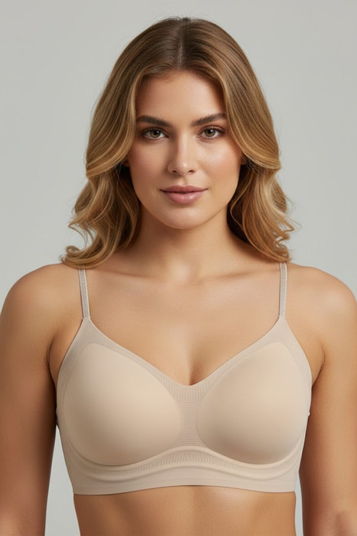 Nahtloser Laser-Träger-BH mit Polster C26235 Creme