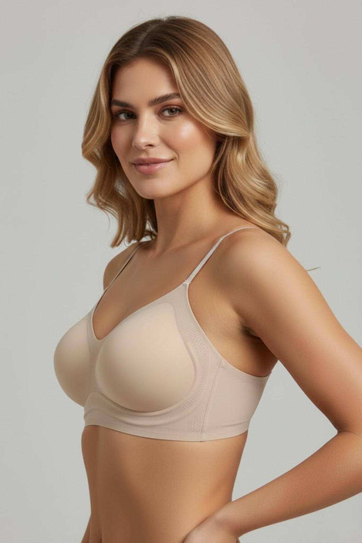 Nahtloser Laser-Träger-BH mit Polster C26235 Creme