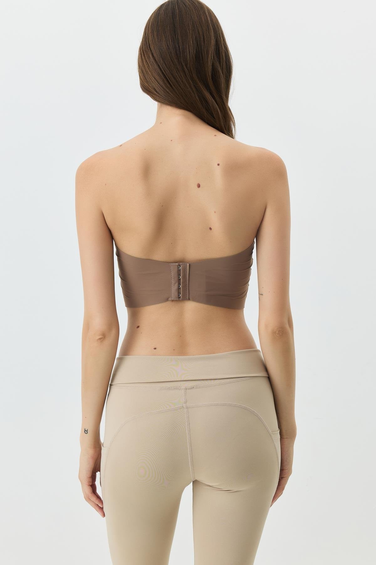 Nahtloser Laser-Cut Bustier mit Polstern 1019 Beige