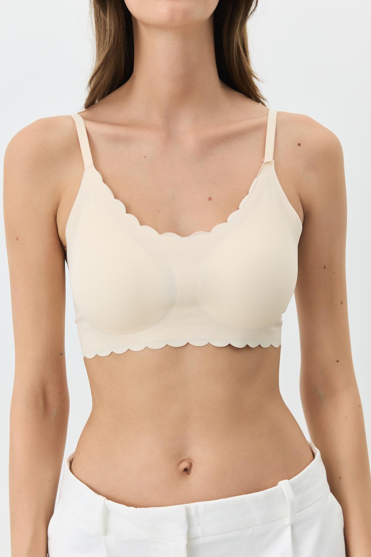 Nahtloser Laser-Cut-BH mit herausnehmbaren Polstern 1020 Beige
