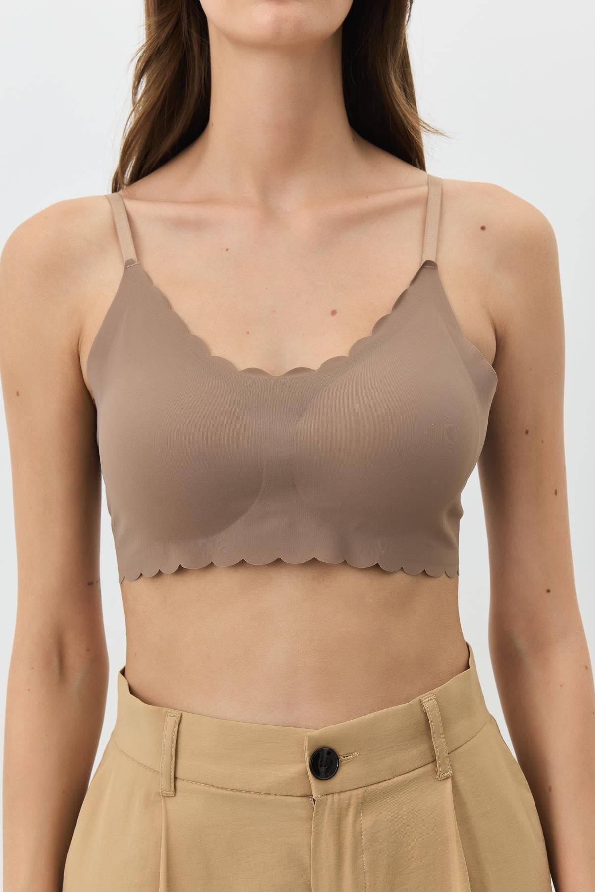 Nahtloser Laser-Cut-BH mit herausnehmbaren Polstern 1020 Beige