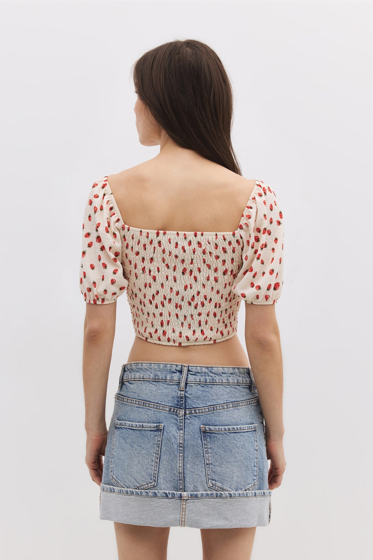Crop-Top mit Ballonärmeln