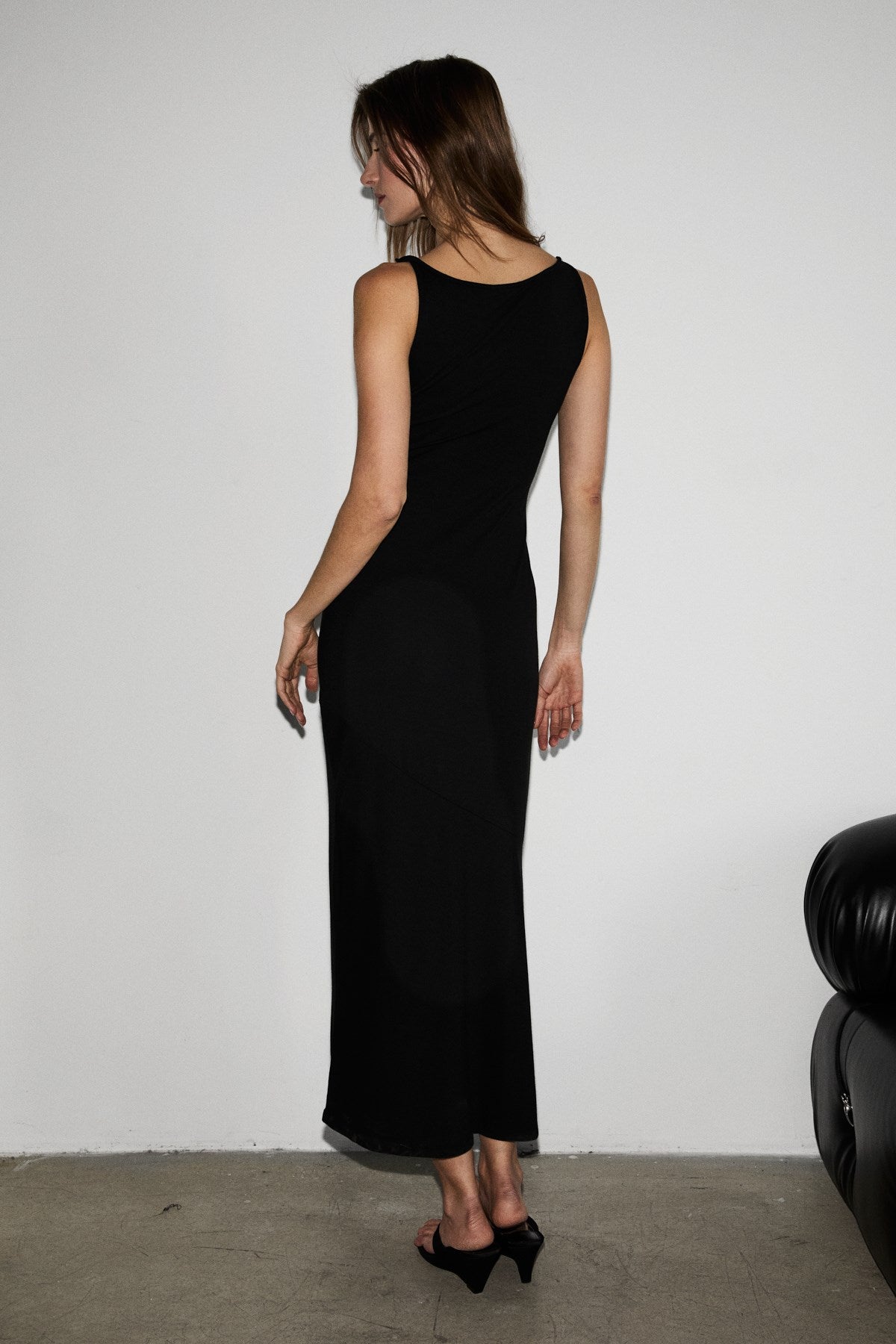 GRIMELANGE Bambina Maxikleid mit Doppelknoten Schwarz