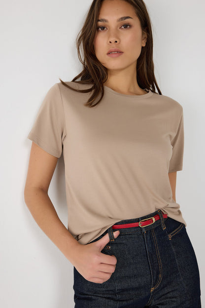 Basic-T-Shirt mit Rundhalsausschnitt