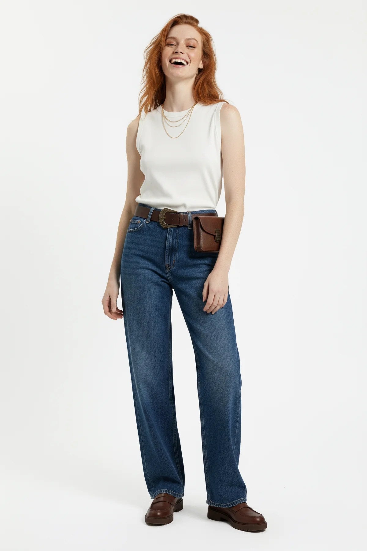 Basic Ärmelloses Rundhals-Top