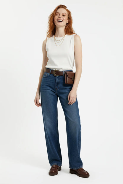 Basic Ärmelloses Rundhals-Top