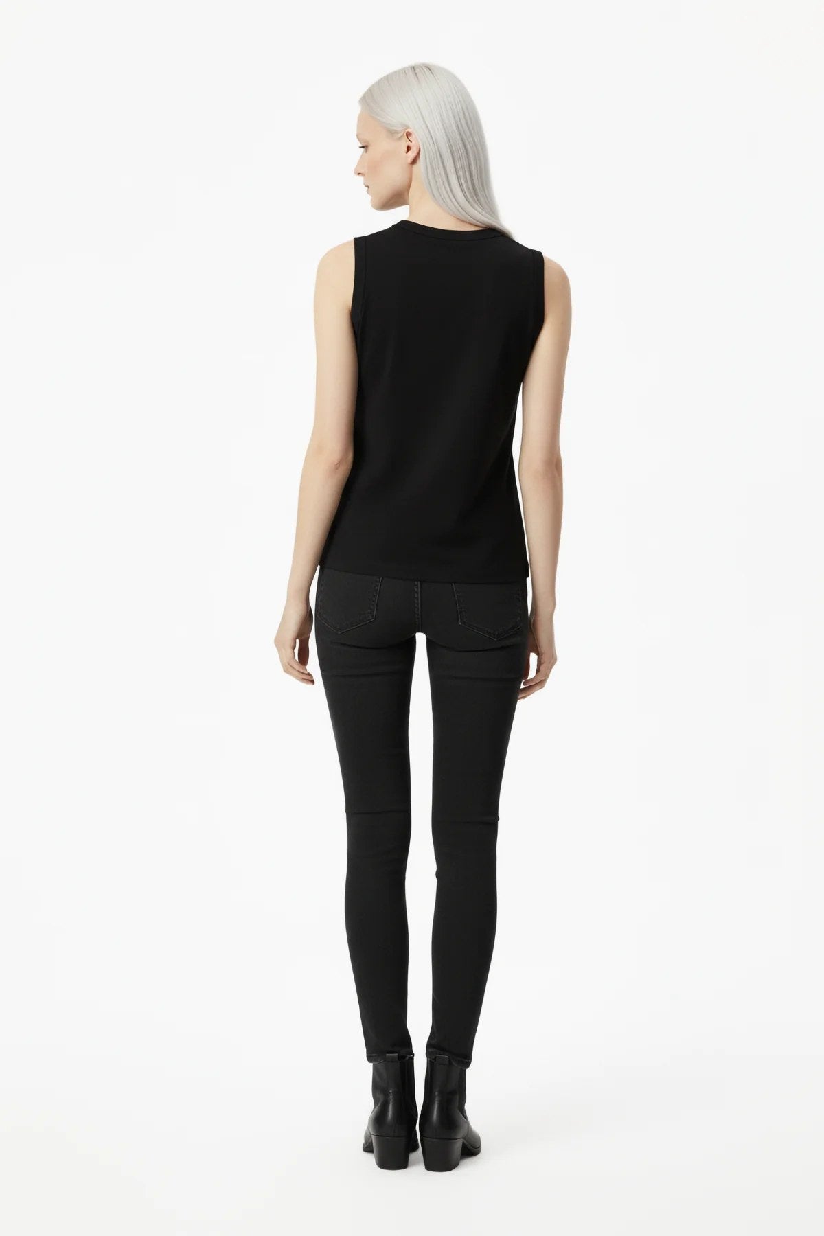 Basic Ärmelloses Rundhals-Top
