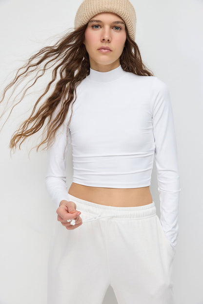 Basic-Bluse mit langen Ärmeln