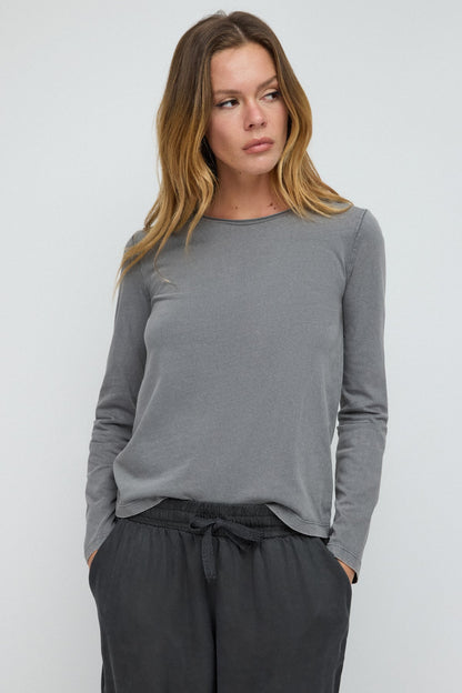 Einfaches Langarm-T-Shirt