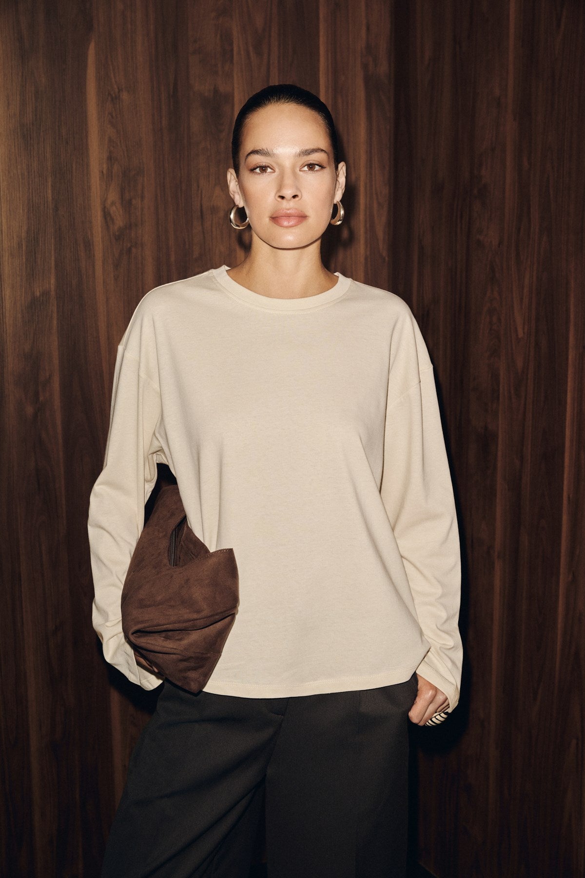 GRIMELANGE BASIL FLARE Bio-Baumwoll Bluse Beige