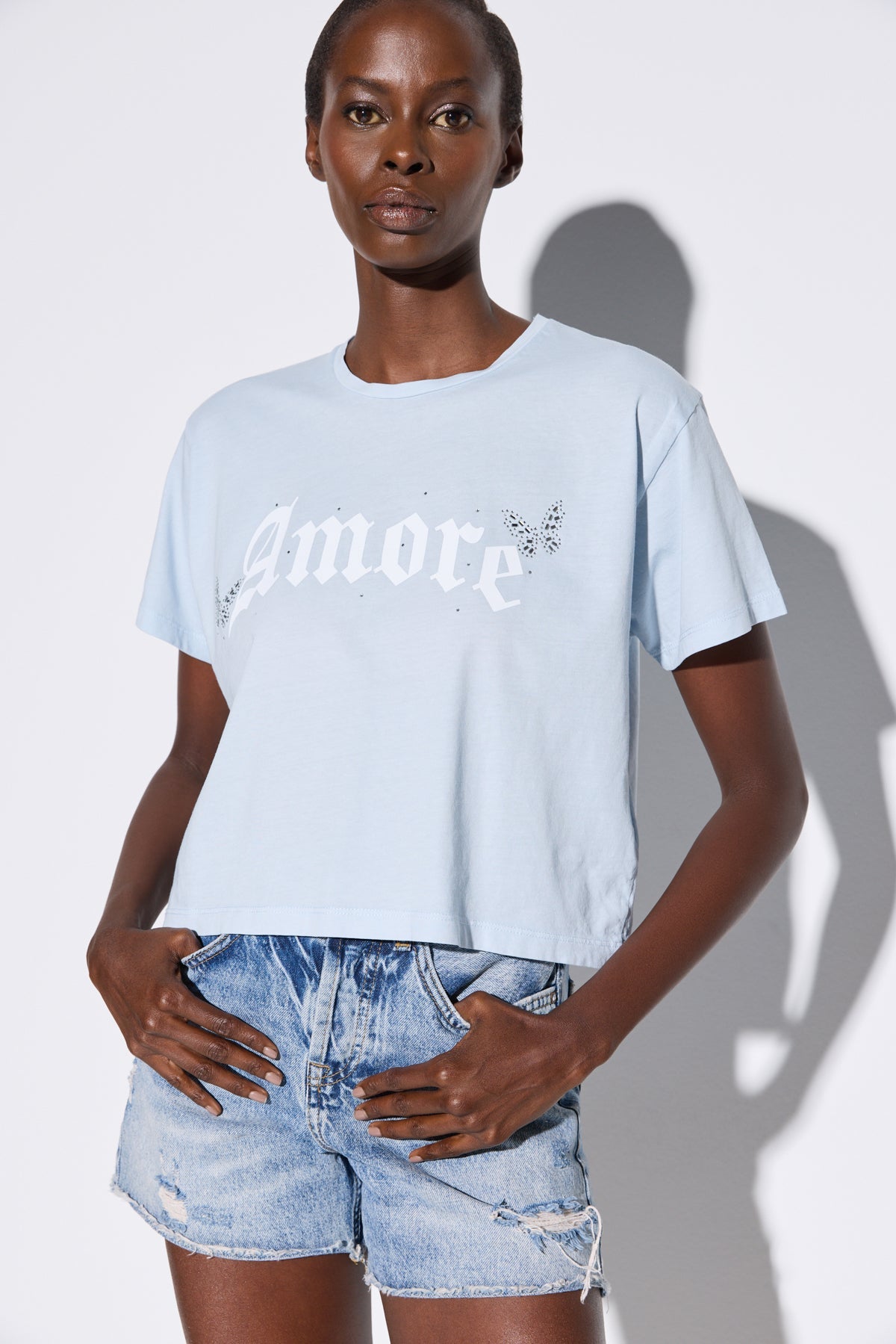 Bedrucktes Crop-T-Shirt