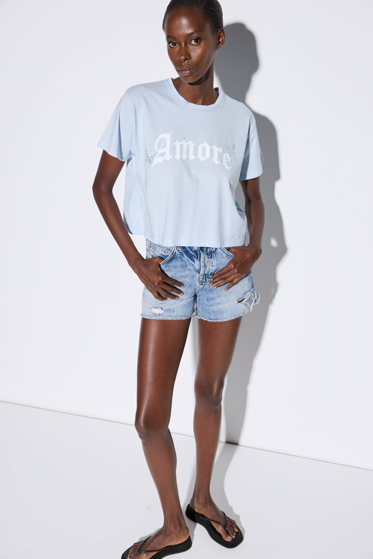 Bedrucktes Crop-T-Shirt