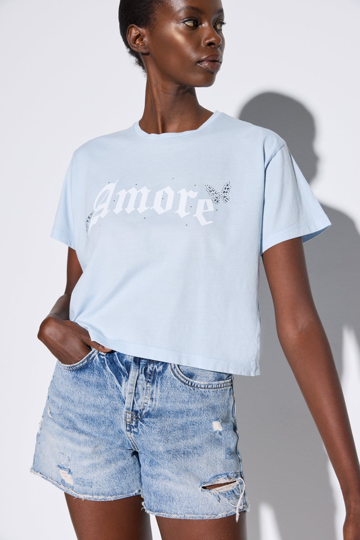 Bedrucktes Crop-T-Shirt
