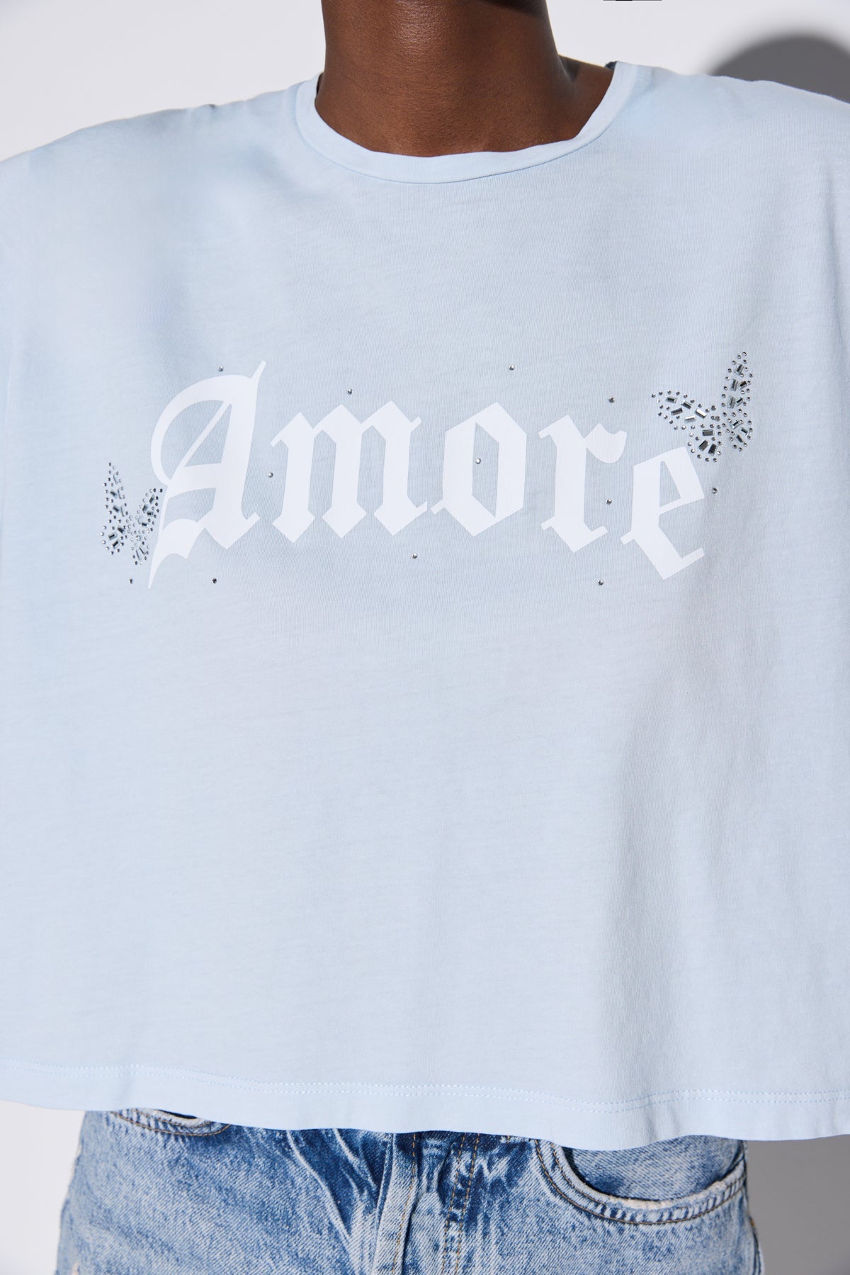 Bedrucktes Crop-T-Shirt