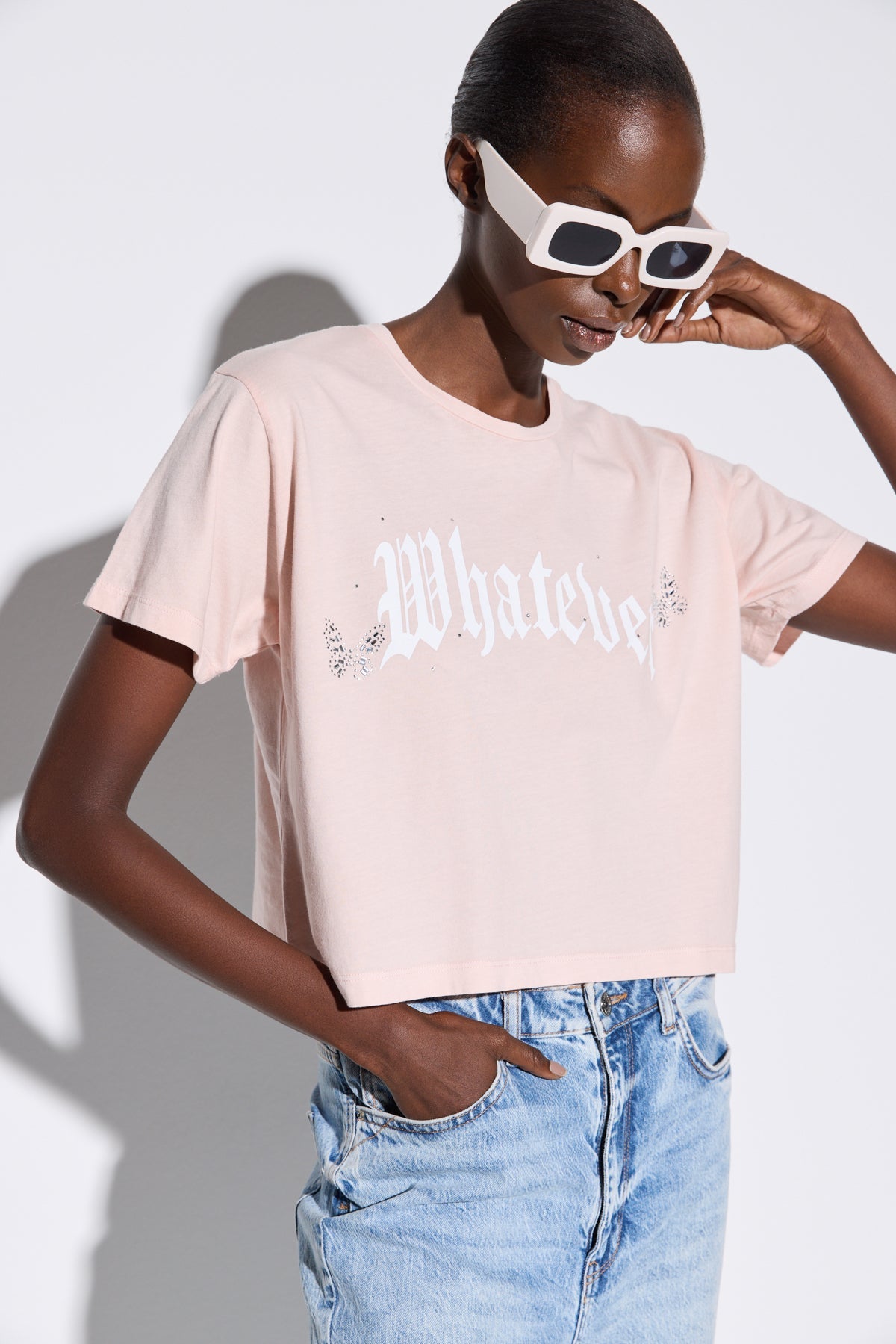 Bedrucktes Crop-T-Shirt