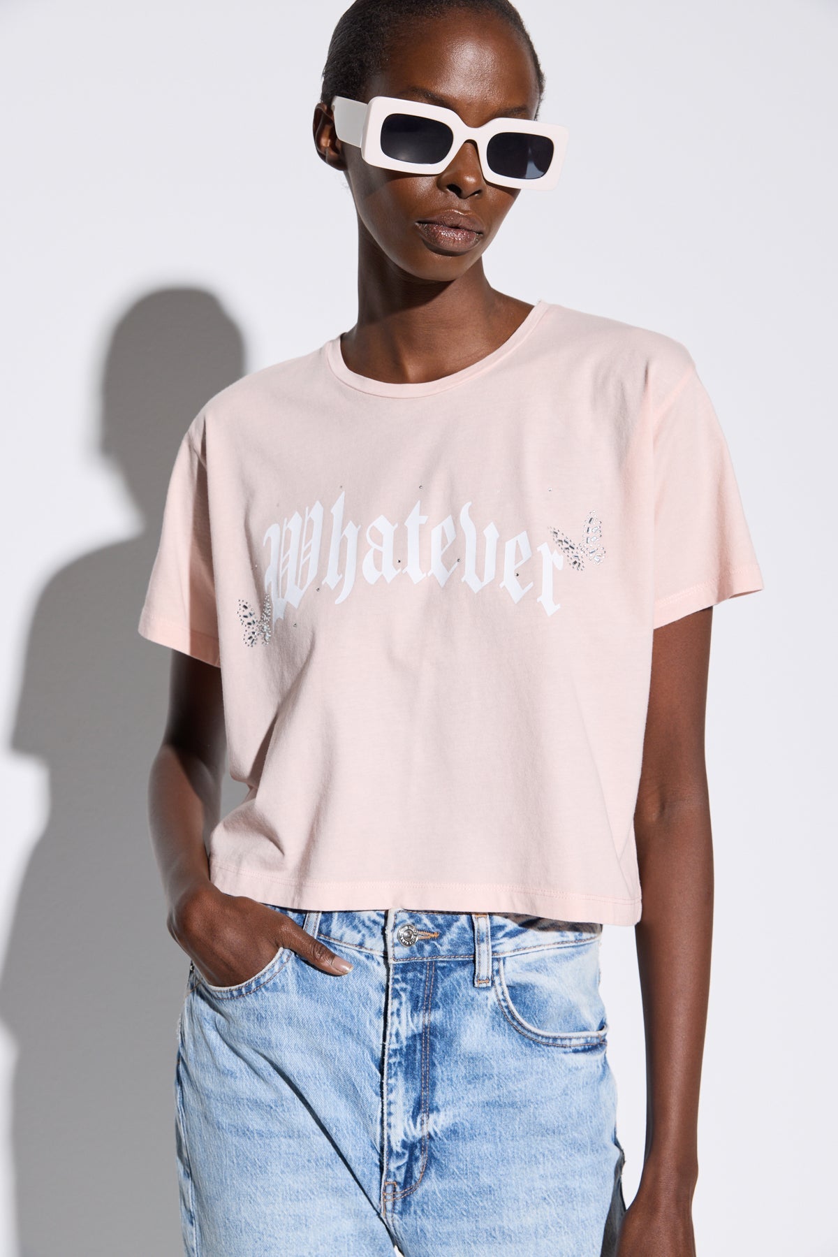 Bedrucktes Crop-T-Shirt