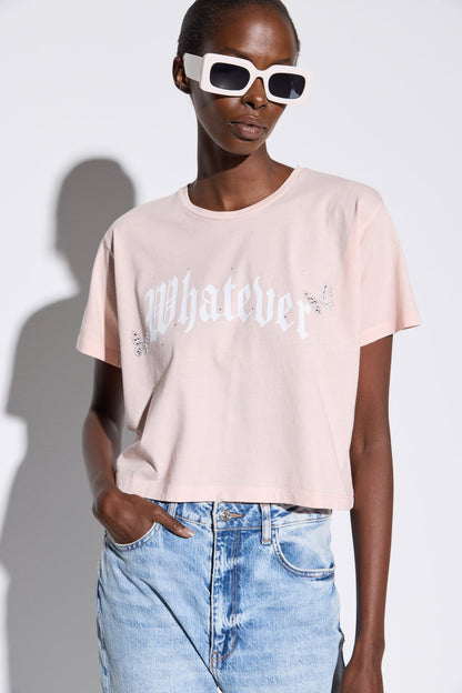 Bedrucktes Crop-T-Shirt