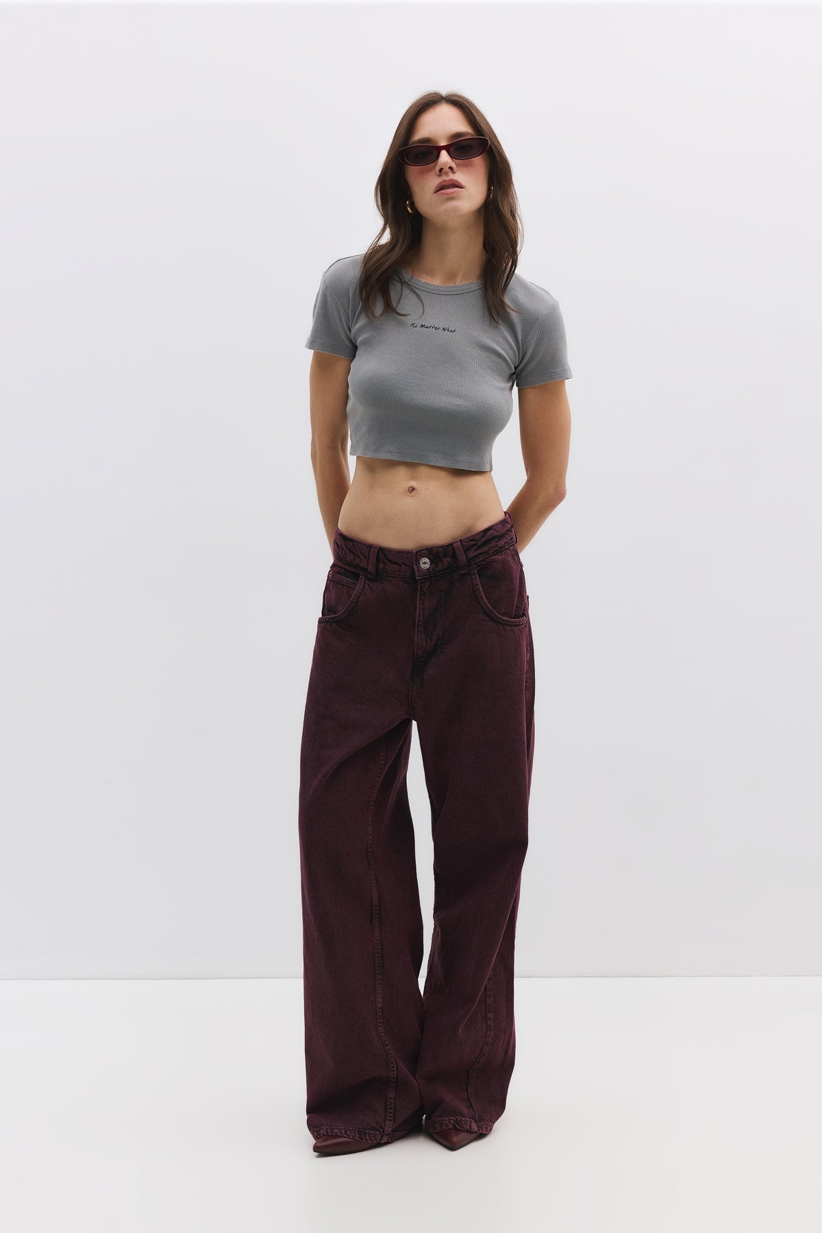 Bedrucktes Crop-T-Shirt