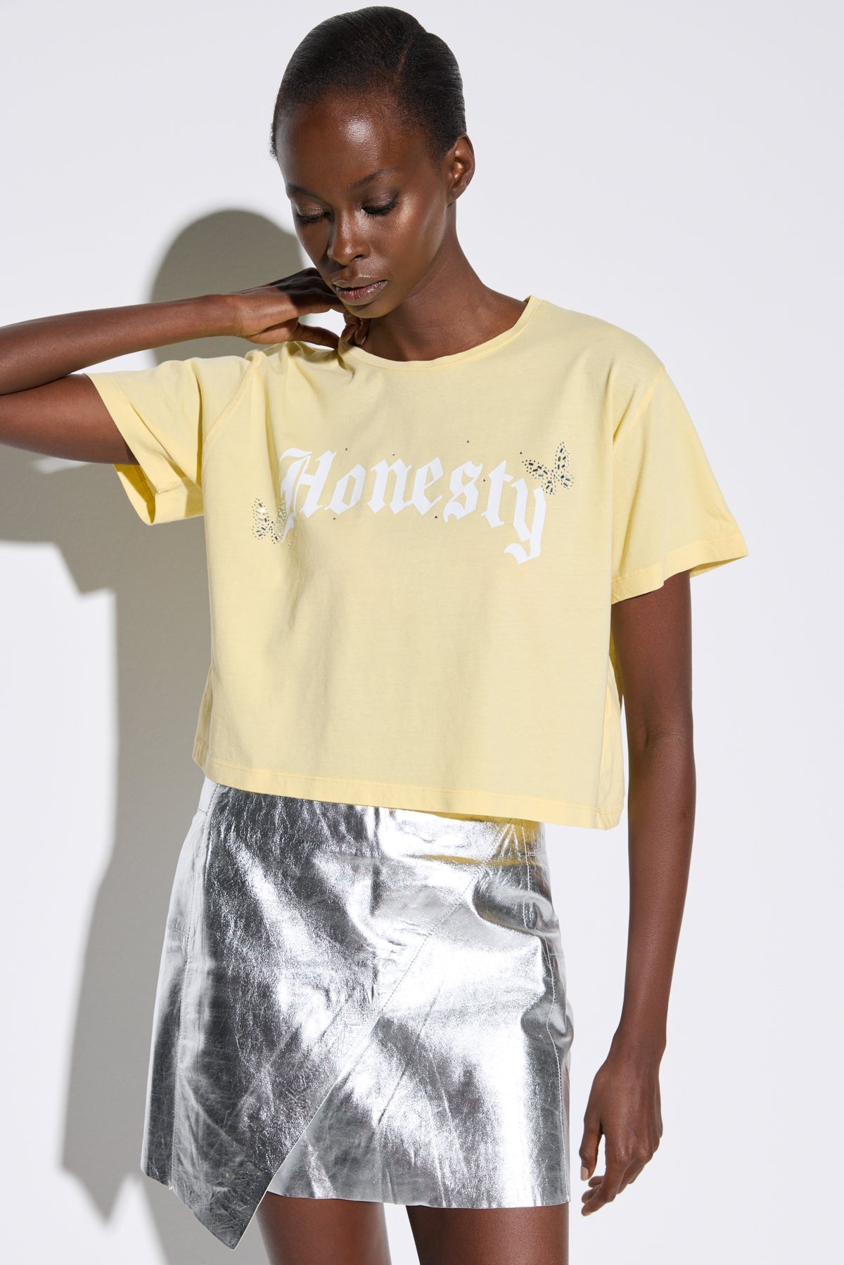 Bedrucktes Crop-T-Shirt