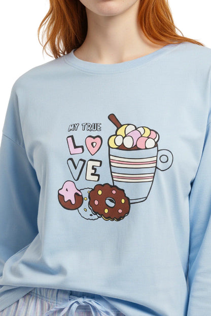 Langärmeliges Pyjamaoberteil