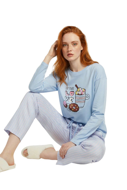 Langärmeliges Pyjamaoberteil