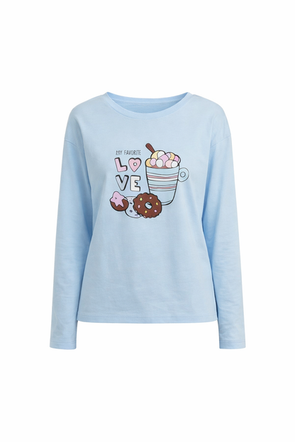 Langärmeliges Pyjamaoberteil