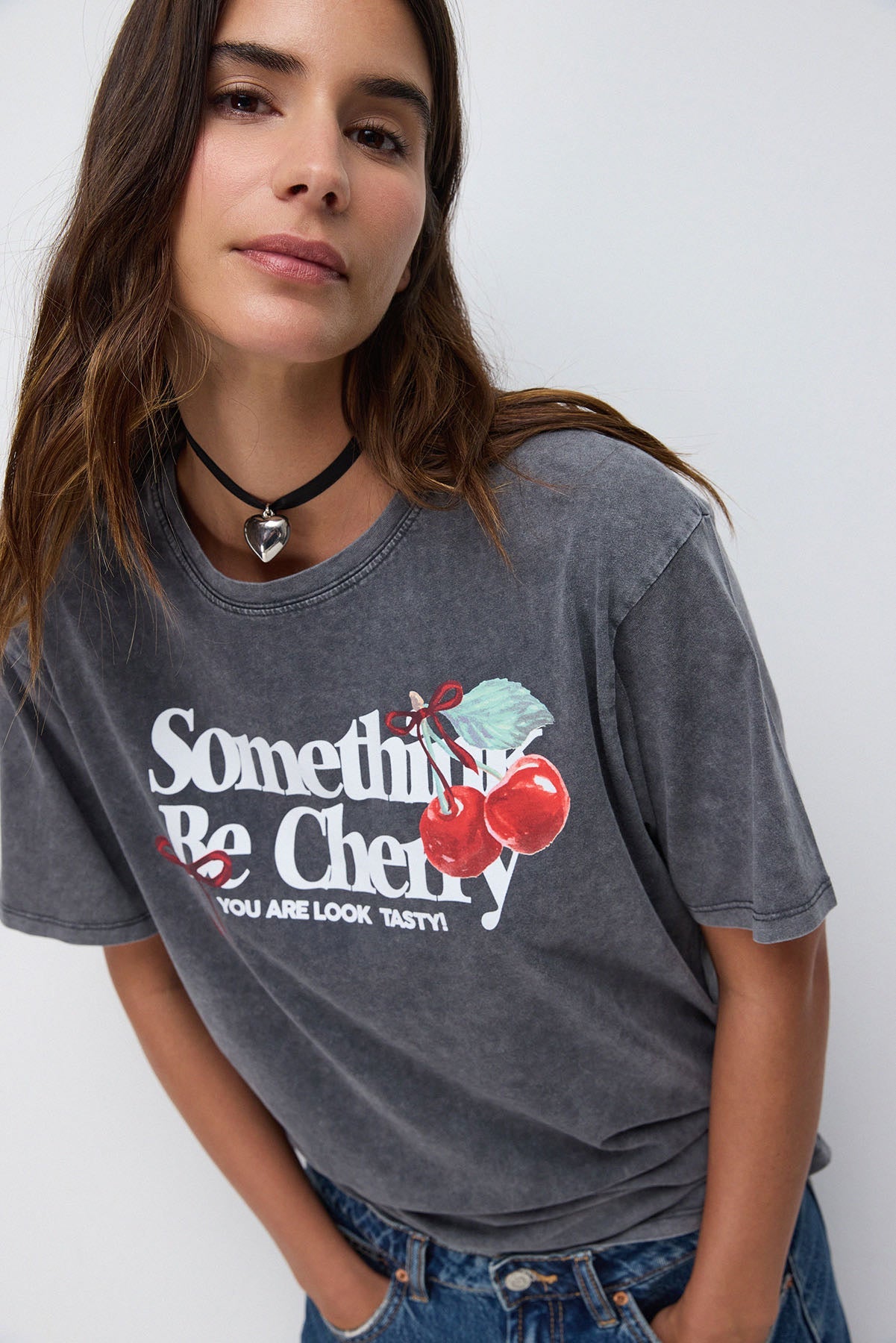 Bedrucktes, gewaschenes Oversize-T-Shirt