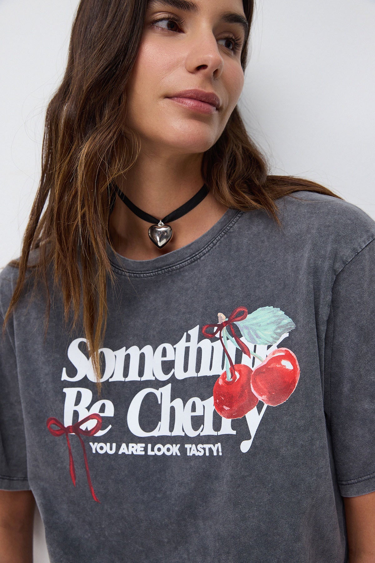 Bedrucktes, gewaschenes Oversize-T-Shirt