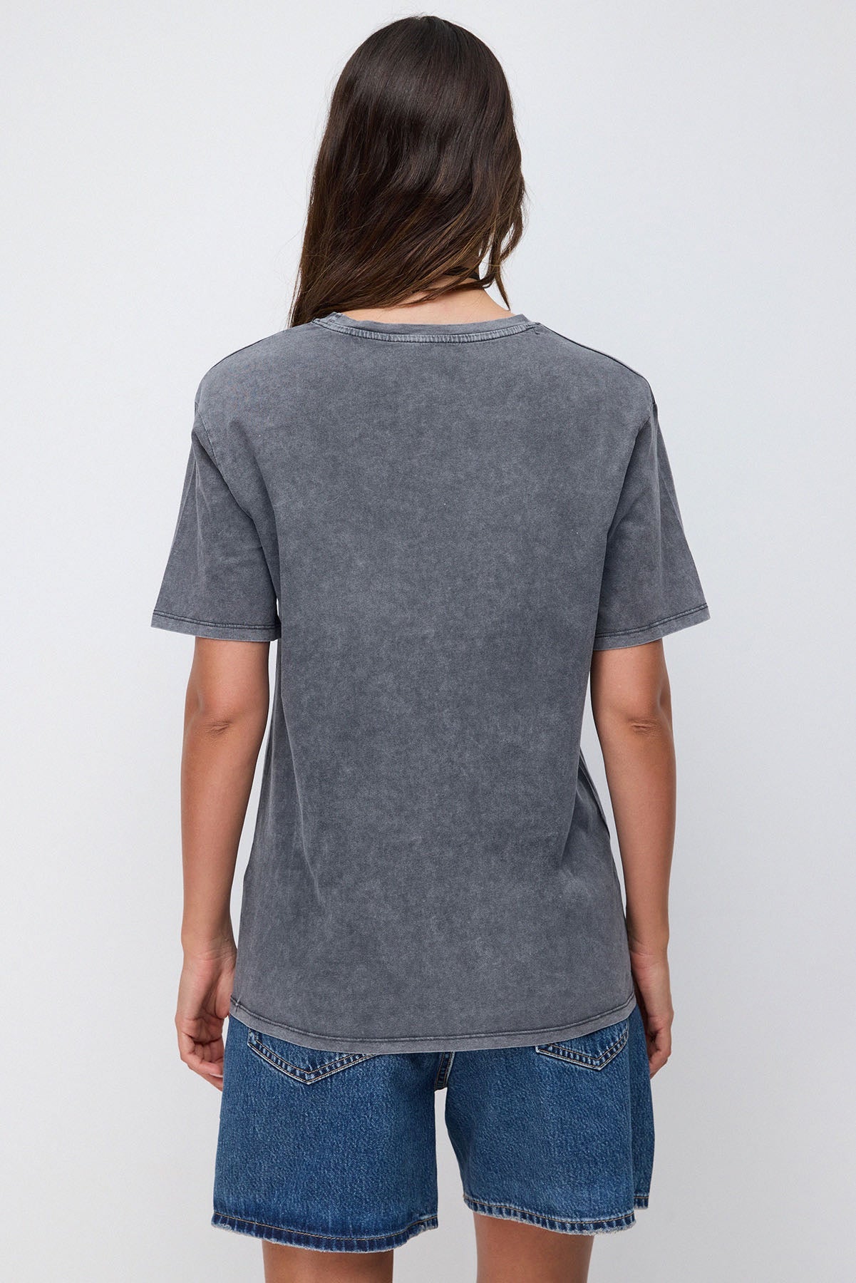 Bedrucktes, gewaschenes Oversize-T-Shirt