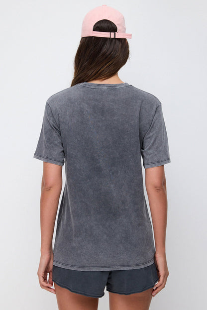 Bedrucktes, gewaschenes Oversize-T-Shirt