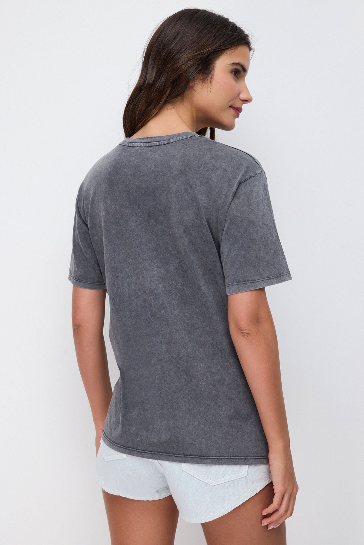 Bedrucktes, gewaschenes Oversize-T-Shirt