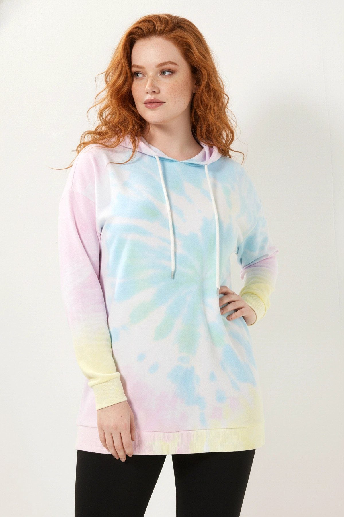 Batik-Muster Kapuzenpullover