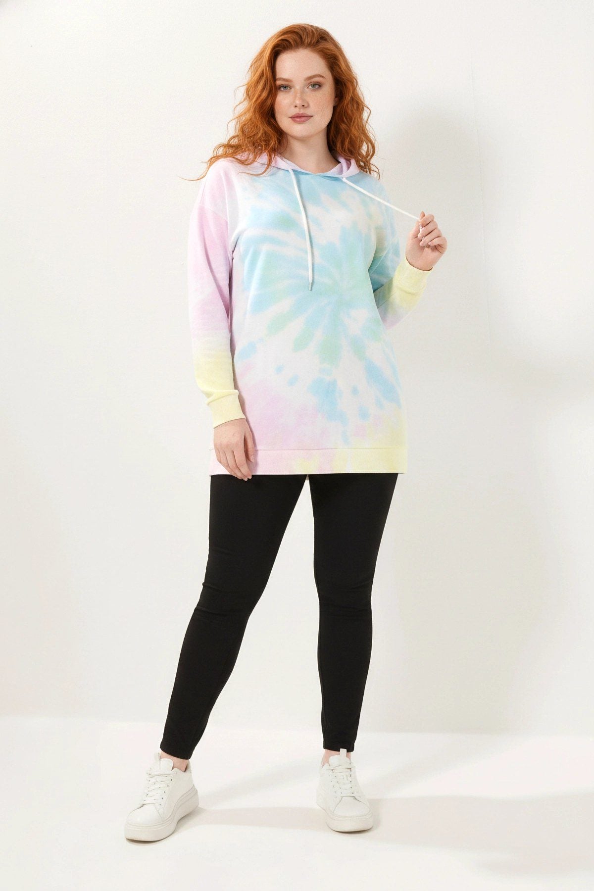 Batik-Muster Kapuzenpullover