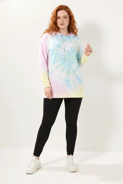 Batik-Muster Kapuzenpullover
