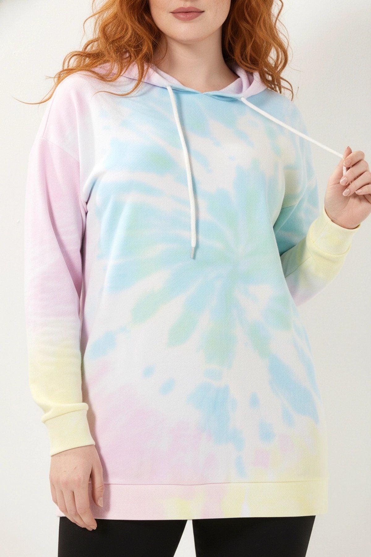 Batik-Muster Kapuzenpullover