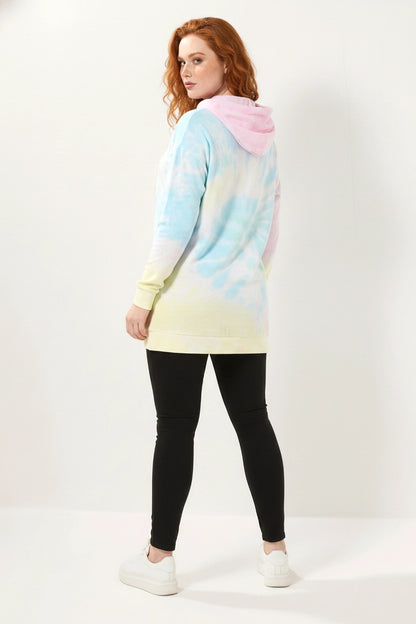 Batik-Muster Kapuzenpullover